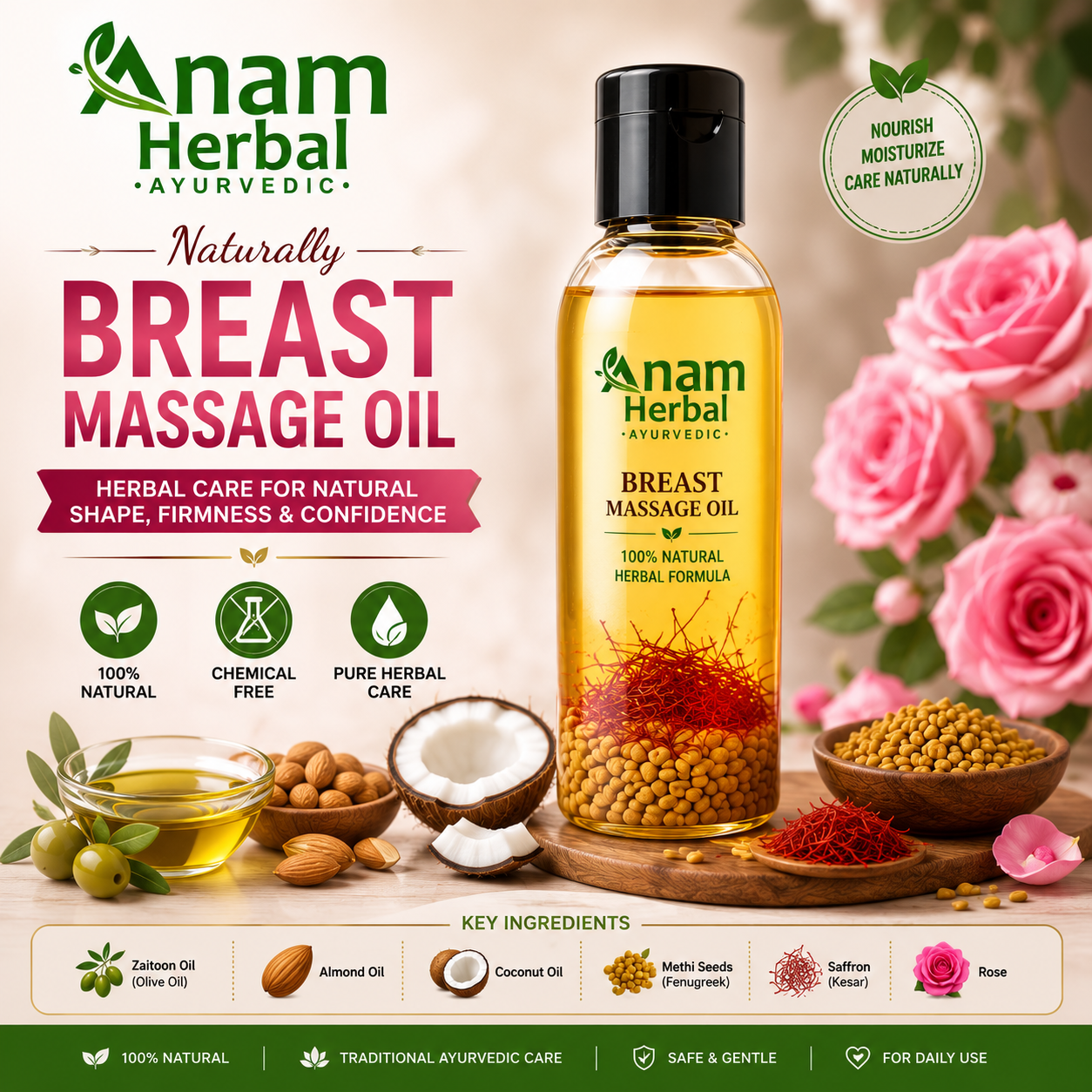 Brest massage oil